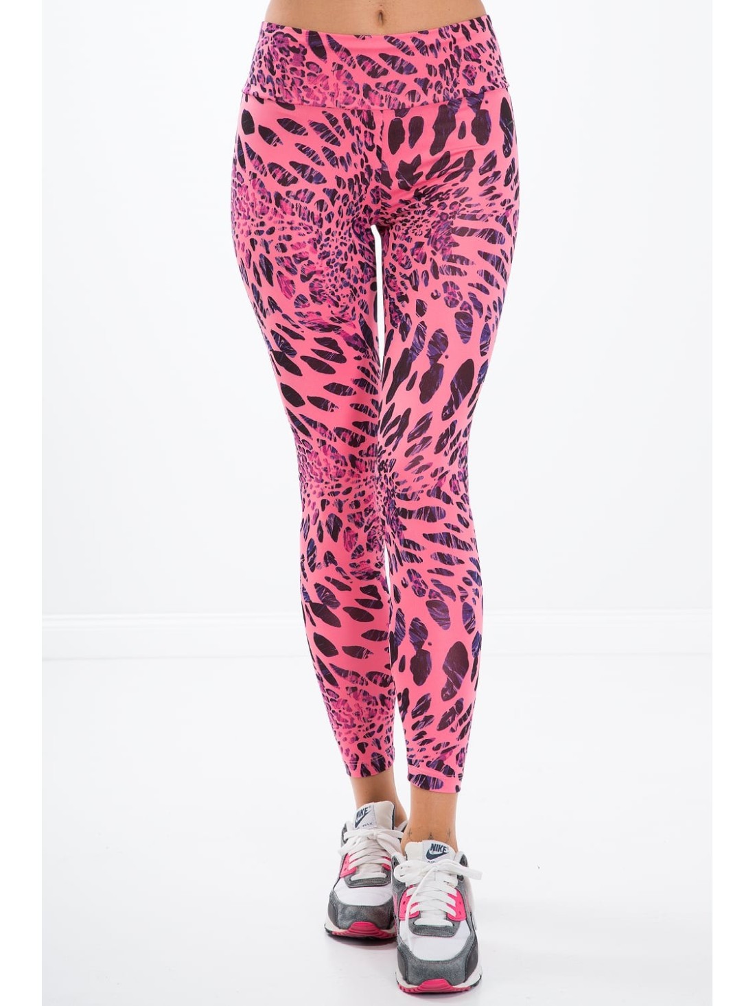 Jambiere sport cu imprimeu leopard roz H006 - Magazin online - Boutique